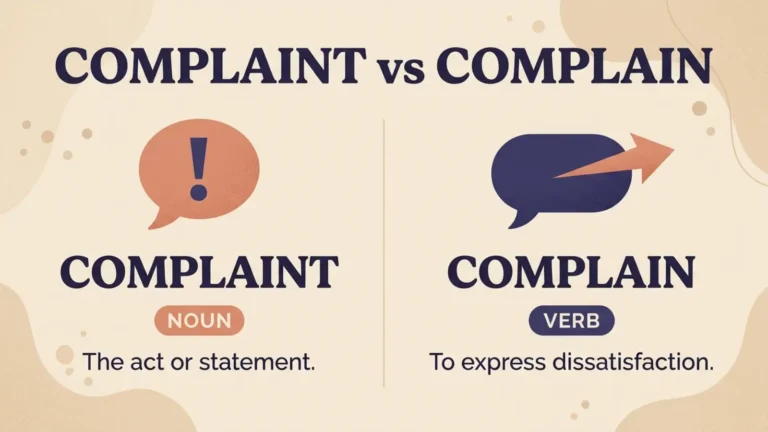 Complaint vs Complain
