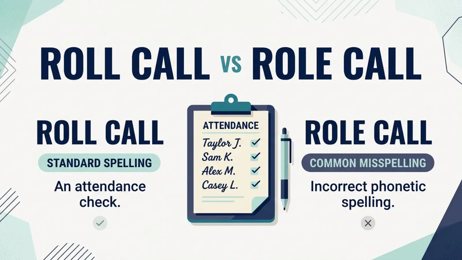 Roll Call vs Role Call