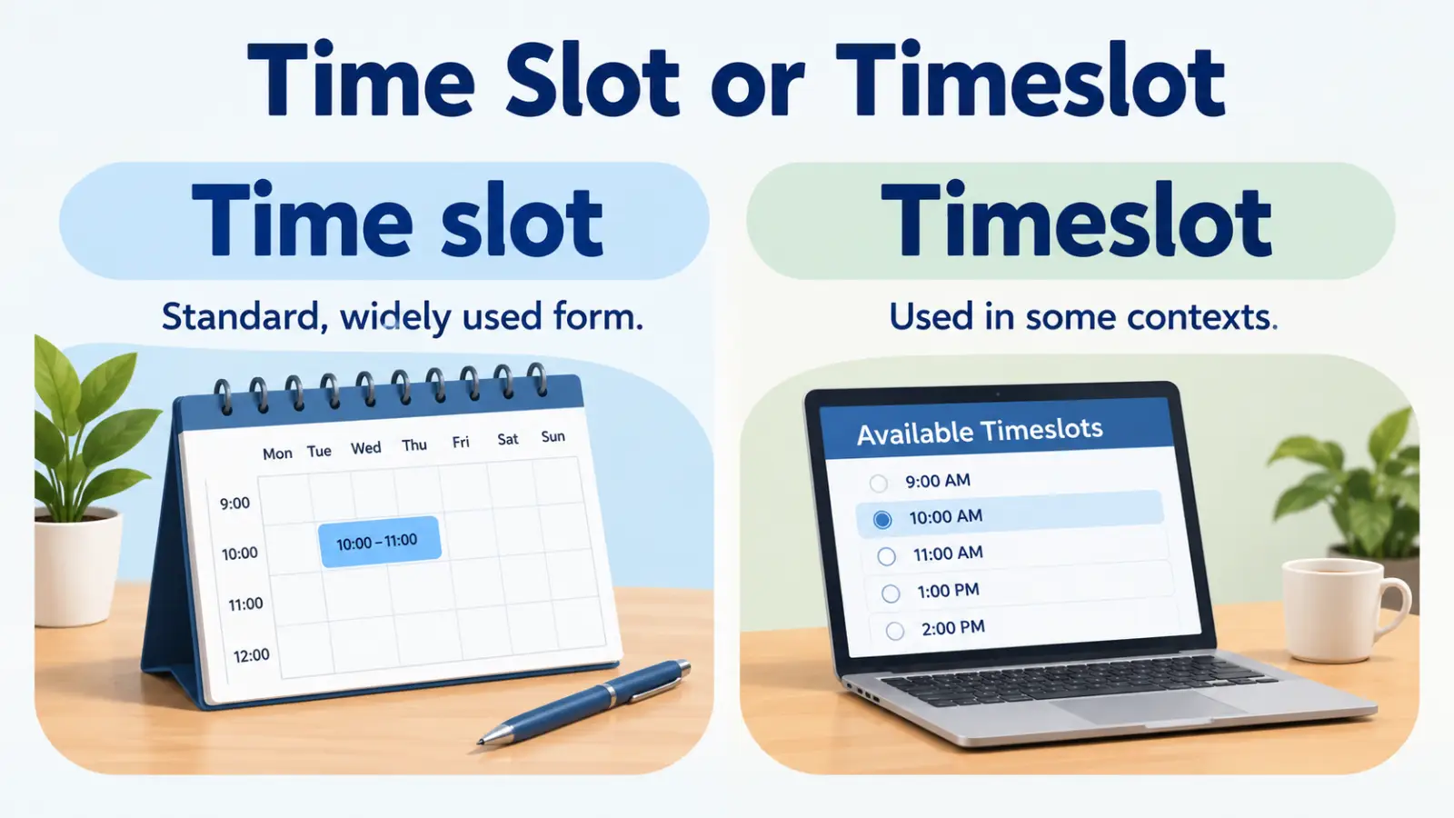 Time Slot or Timeslot